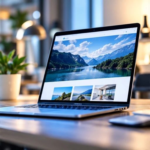 Laptop showcasing a modern responsive website